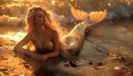 sirena nel mare dorato
