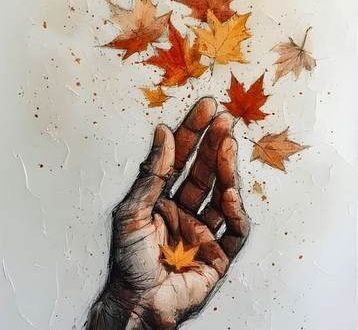 mano con foglie