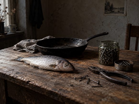 La padella eil pesce fritto di Leonid Latynin